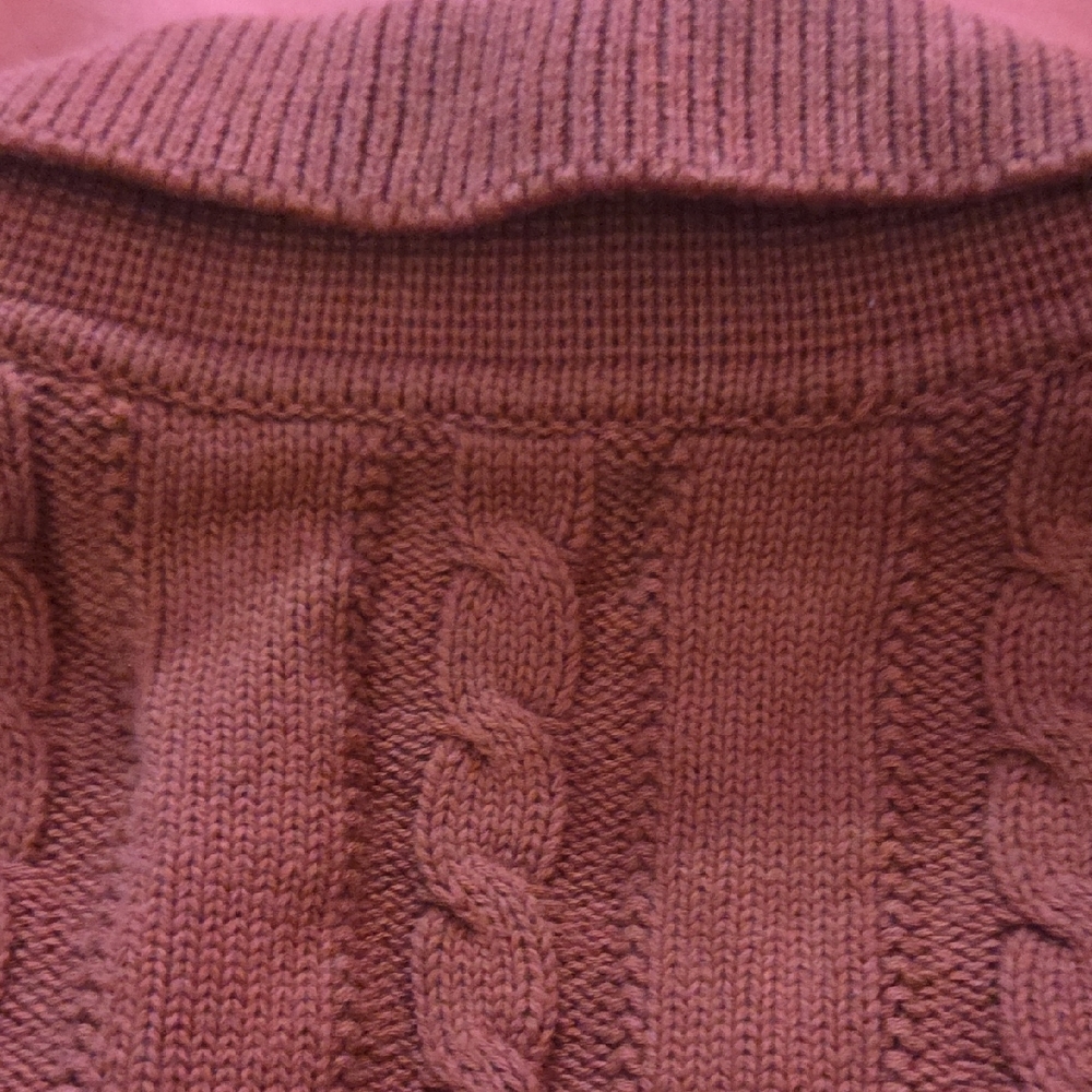 Rust Cable Knit Button-Up Shirt - Picture 10 of 10